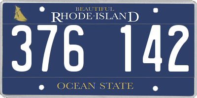 RI license plate 376142
