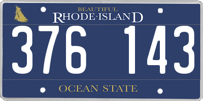 RI license plate 376143