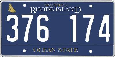 RI license plate 376174