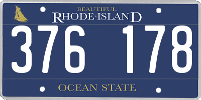 RI license plate 376178