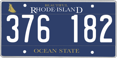 RI license plate 376182