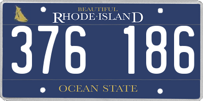 RI license plate 376186