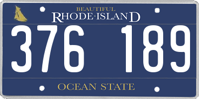 RI license plate 376189