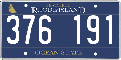 RI license plate 376191