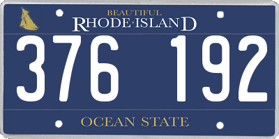 RI license plate 376192