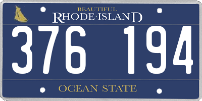 RI license plate 376194