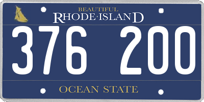 RI license plate 376200
