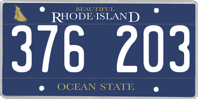 RI license plate 376203