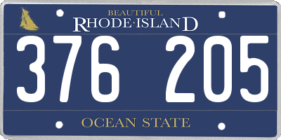 RI license plate 376205
