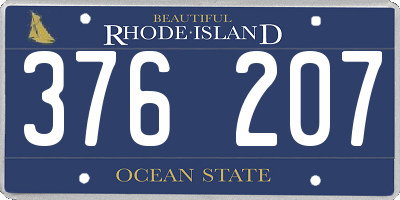 RI license plate 376207
