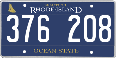 RI license plate 376208