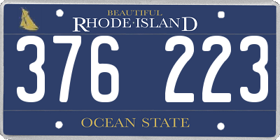 RI license plate 376223
