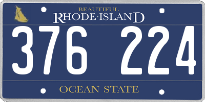 RI license plate 376224