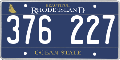 RI license plate 376227