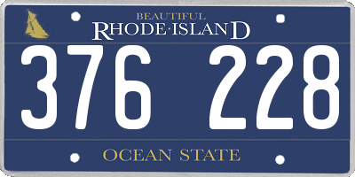 RI license plate 376228