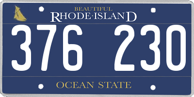 RI license plate 376230