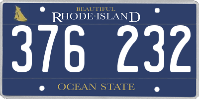 RI license plate 376232