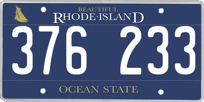 RI license plate 376233