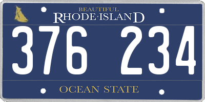RI license plate 376234