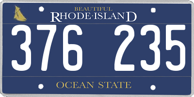 RI license plate 376235