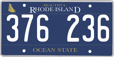 RI license plate 376236