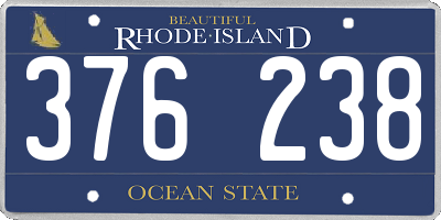 RI license plate 376238