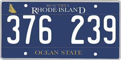 RI license plate 376239