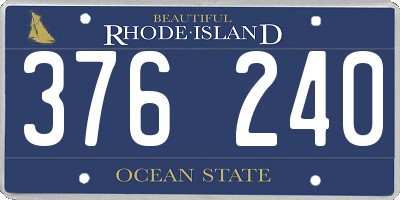 RI license plate 376240