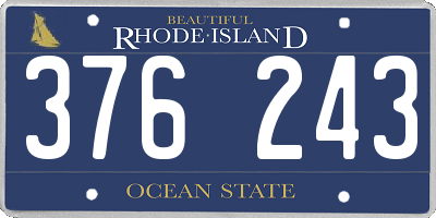 RI license plate 376243