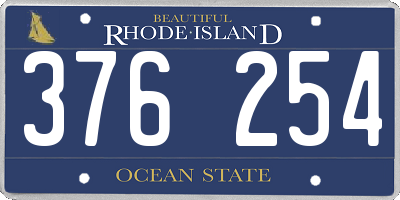 RI license plate 376254