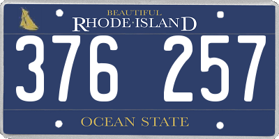 RI license plate 376257