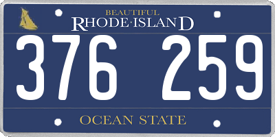 RI license plate 376259