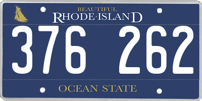 RI license plate 376262