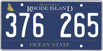 RI license plate 376265