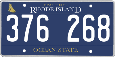 RI license plate 376268