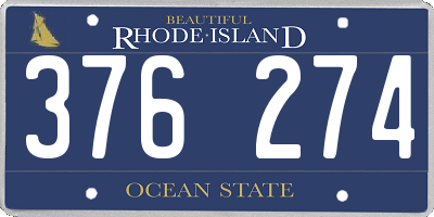 RI license plate 376274