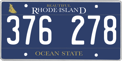 RI license plate 376278