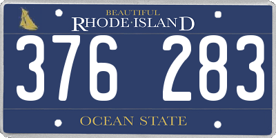 RI license plate 376283