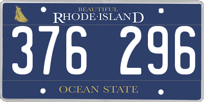 RI license plate 376296