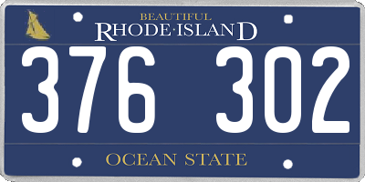 RI license plate 376302