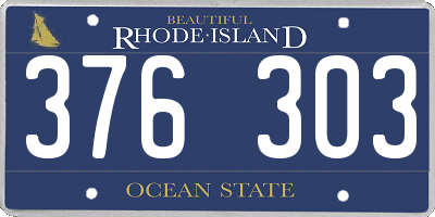 RI license plate 376303