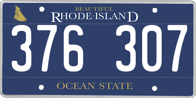 RI license plate 376307
