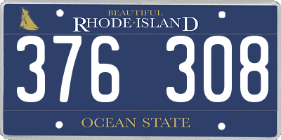 RI license plate 376308