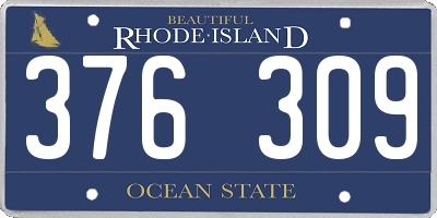 RI license plate 376309