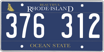 RI license plate 376312