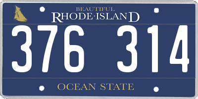 RI license plate 376314