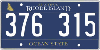 RI license plate 376315