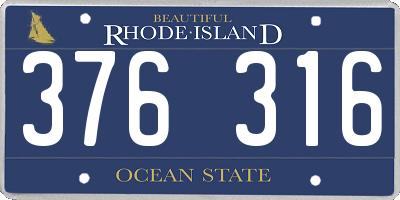 RI license plate 376316