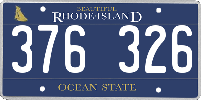 RI license plate 376326