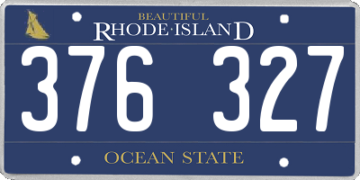 RI license plate 376327